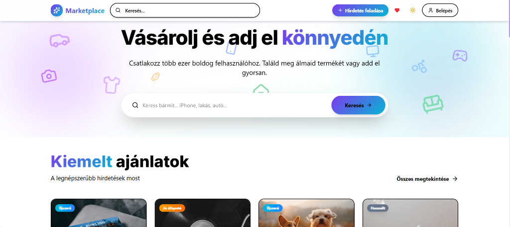 Marketplace — online piactér